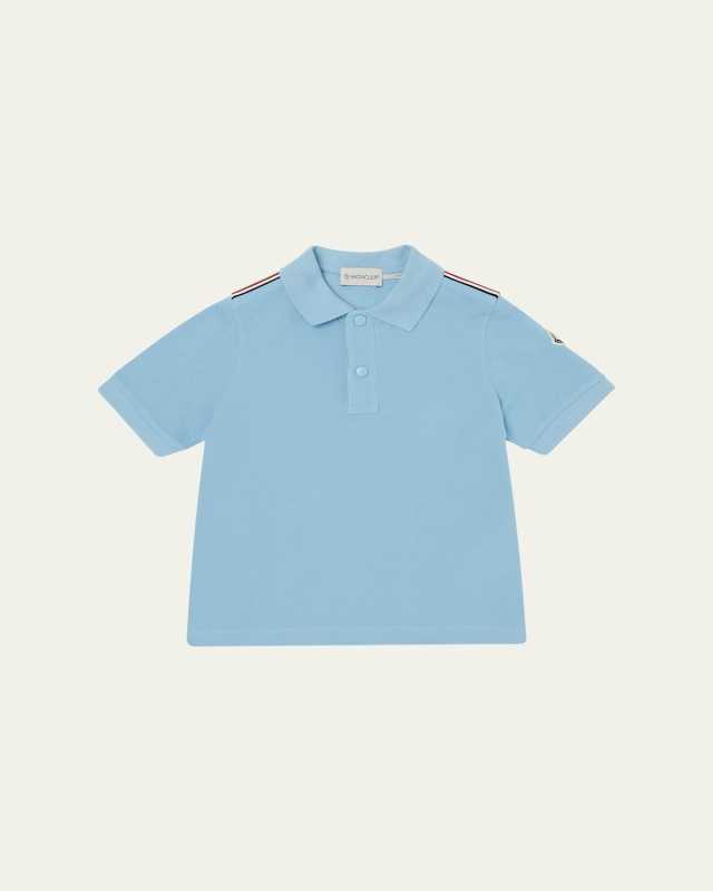 Boy's Tri-Stripe Pique Polo Shirt, Size 4-10